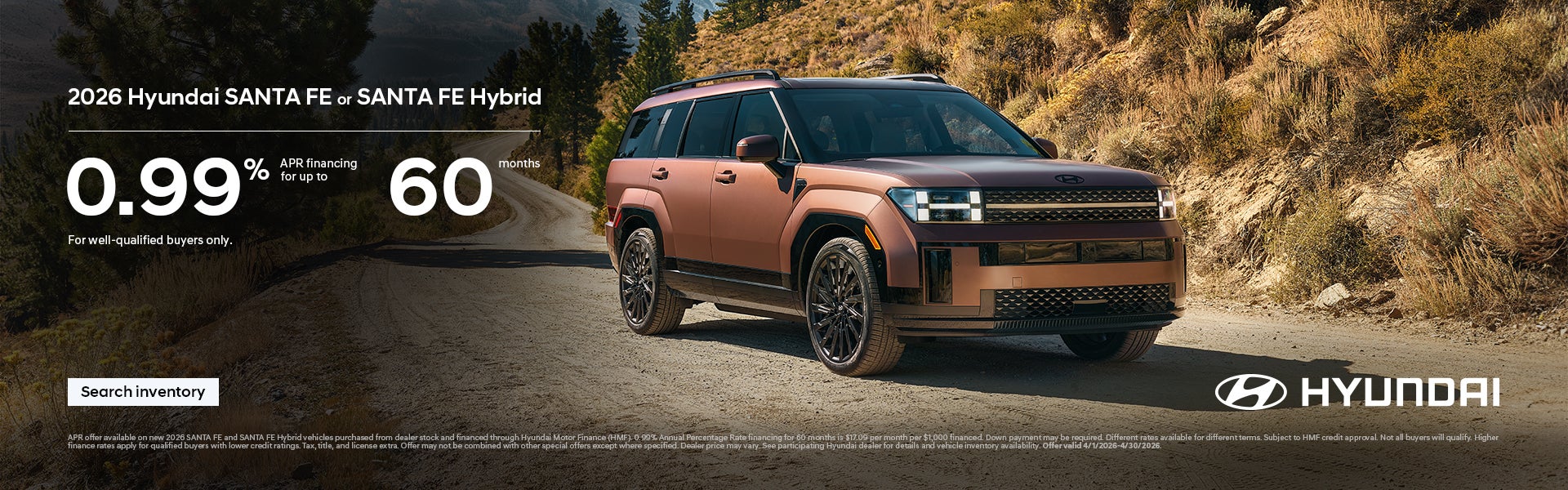 2026 Hyundai Santa Fe, Santa Fe Hybrid APR Offer